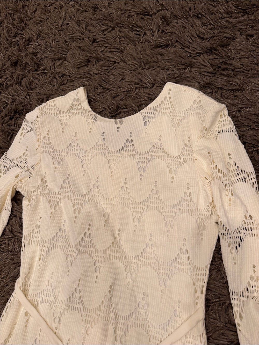Joseph Ribkoff Cream Crochet Lace Maxi Dress Size 14 - Picture 4 of 10